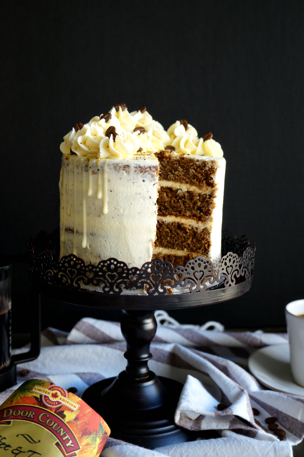 vegan coffee layer cake | The Baking Fairy #FallFlavors