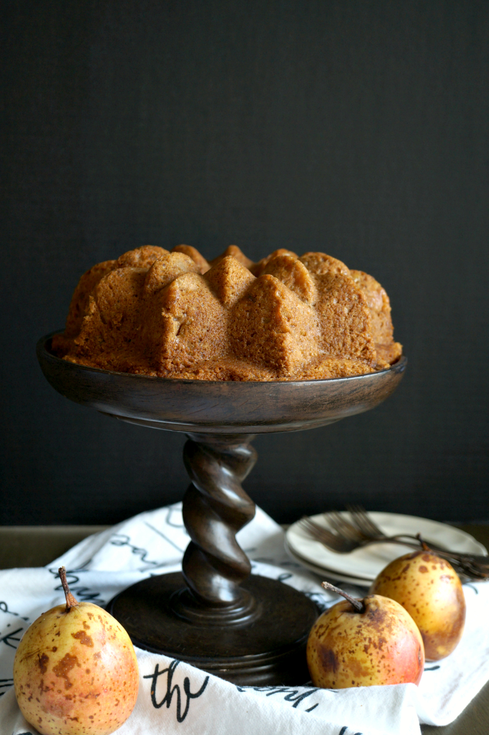 vegan ginger pear bundt cake | The Baking Fairy #FallFlavors