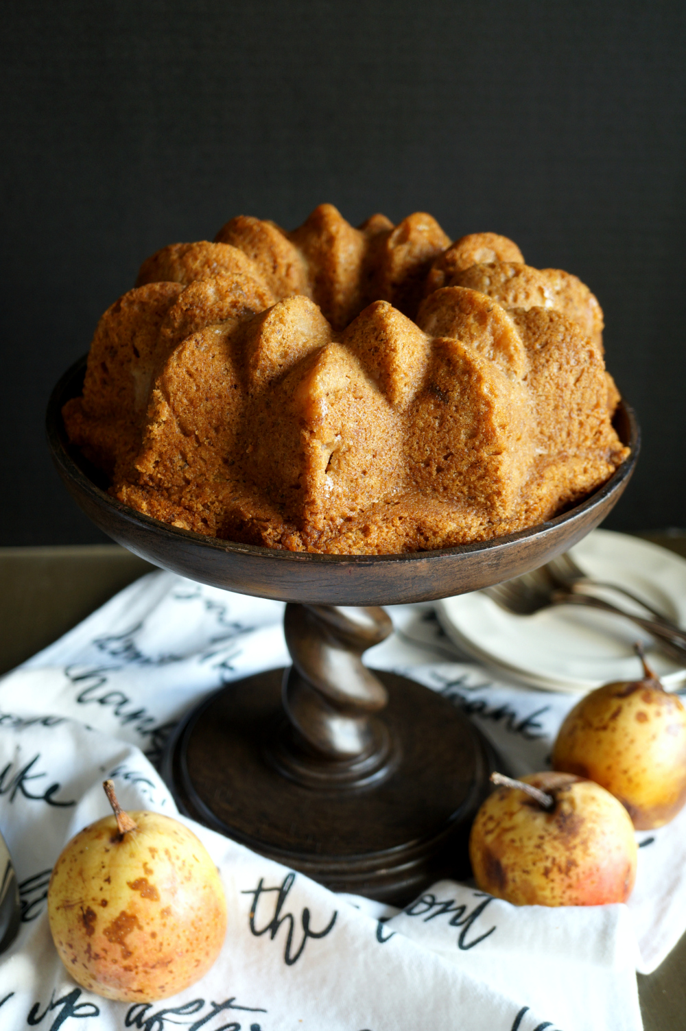 vegan ginger pear bundt cake | The Baking Fairy #FallFlavors