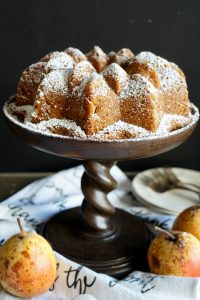 vegan ginger pear bundt cake | The Baking Fairy #FallFlavors