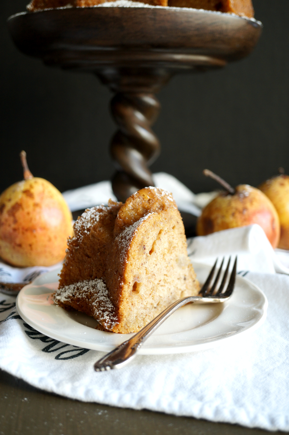 vegan ginger pear bundt cake | The Baking Fairy #FallFlavors