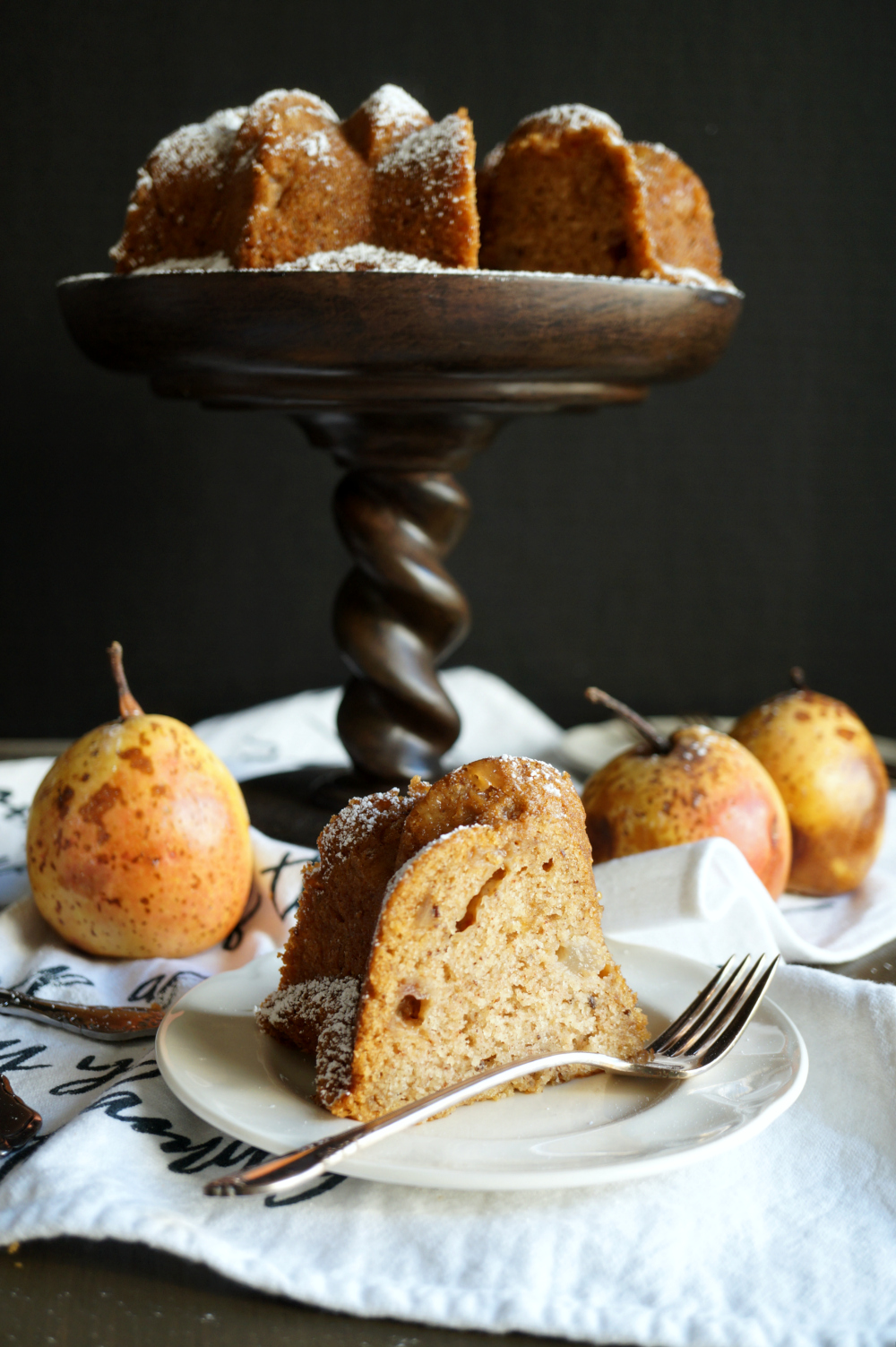 vegan ginger pear bundt cake | The Baking Fairy #FallFlavors