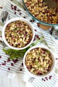 two bowls of pasta e fagioli