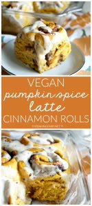 vegan pumpkin spice latte cinnamon rolls | The Baking Fairy #PumpkinWeek #ad