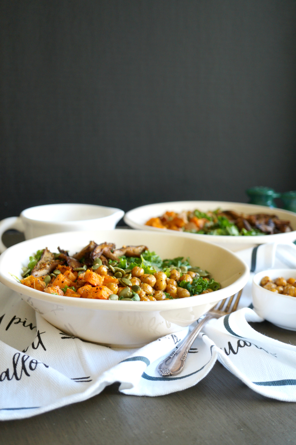 bowls of autumn kale salad