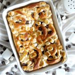 overhead photo of s'mores sweet rolls