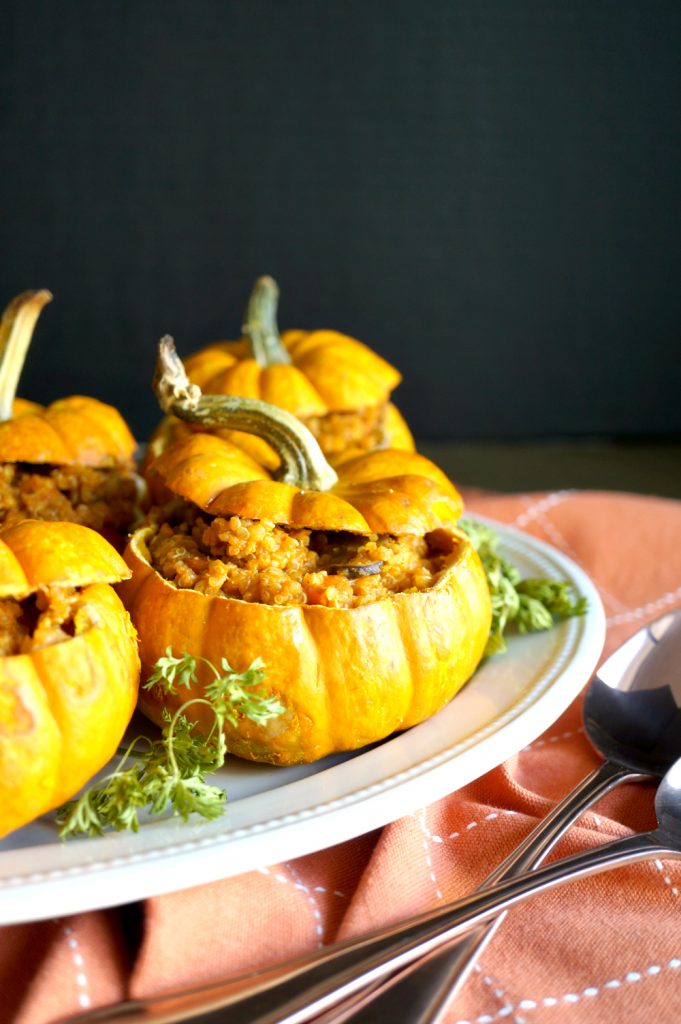 vegan savory stuffed pumpkins The Baking Fairy