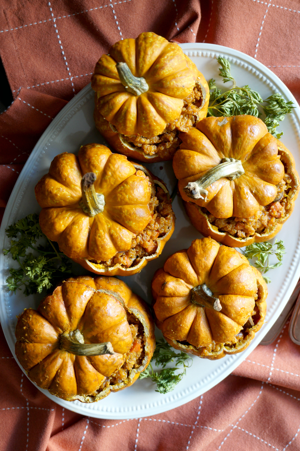 vegan savory stuffed pumpkins | The Baking Fairy #PumpkinWeek