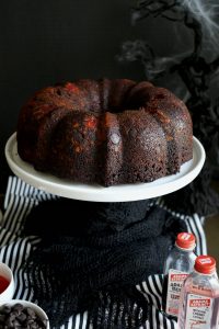 bloody good vegan cherry chip bundt cake | The Baking Fairy #HalloweenTreatsWeek #ad