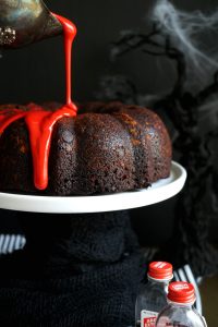 bloody good vegan cherry chip bundt cake | The Baking Fairy #HalloweenTreatsWeek #ad