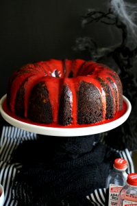 bloody good vegan cherry chip bundt cake | The Baking Fairy #HalloweenTreatsWeek #ad