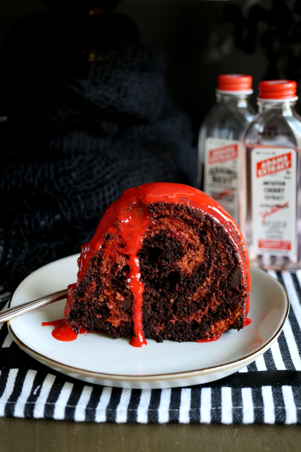 bloody good vegan cherry chip bundt cake | The Baking Fairy #HalloweenTreatsWeek #ad