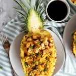 vegan pineapple tofu fried rice {in a pineapple boat!} | The Baking Fairy