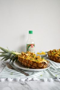 vegan pineapple tofu fried rice {in a pineapple boat!} | The Baking Fairy