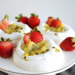 mini vegan pavlovas with coconut cream and passionfruit curd | The Baking Fairy #FreakyFruitsFriday