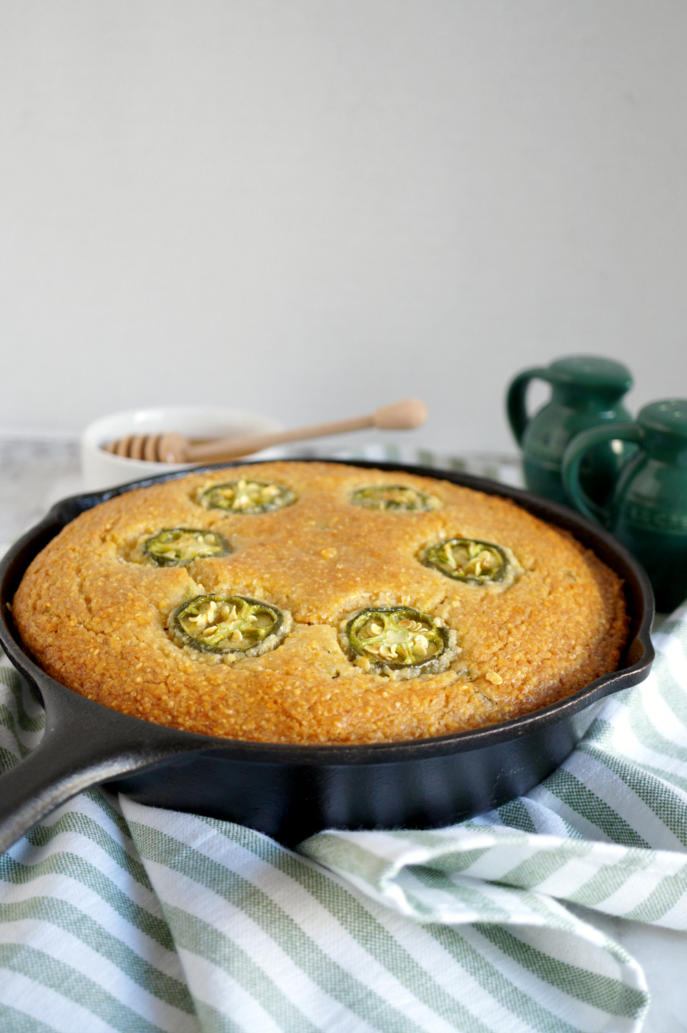 pan of honey jalapeno cornbread