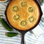 overhead photo of honey jalapeno cornbread