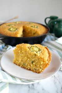 slice of cornbread on plate