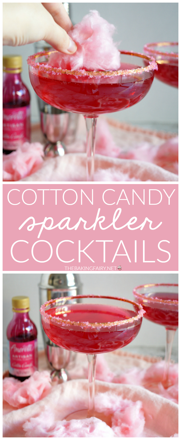 cotton candy sparkler cocktail | The Baking Fairy