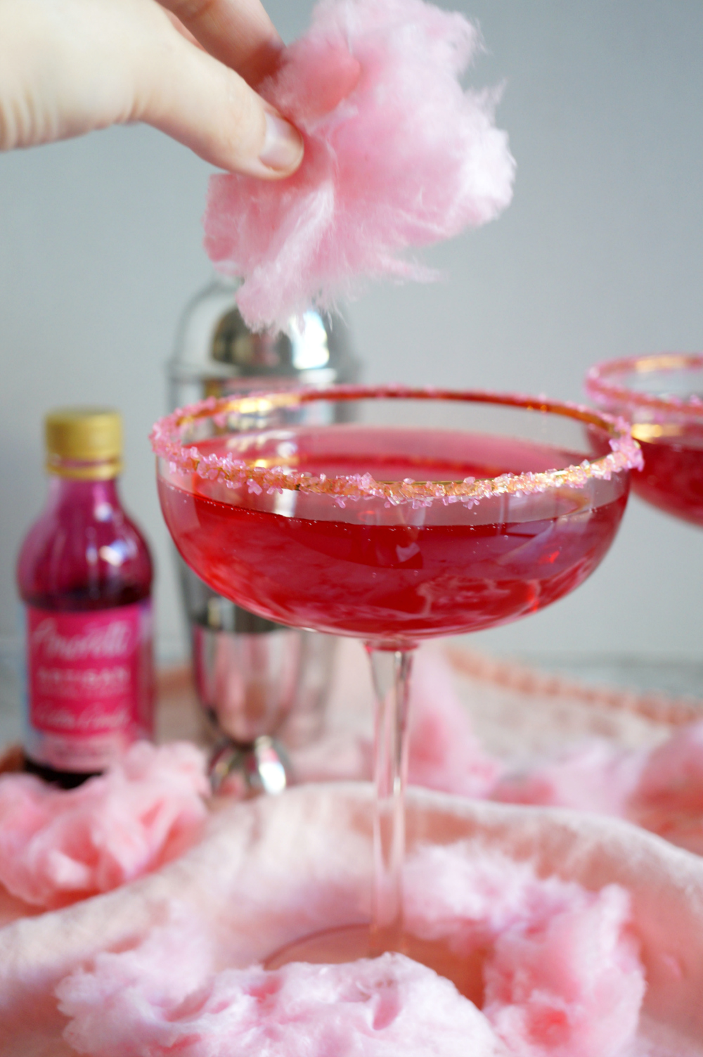 cotton candy sparkler cocktail | The Baking Fairy