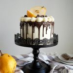 vegan dark chocolate pear layer cake | The Baking Fairy