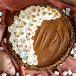 overhead shot of sweet potato tart