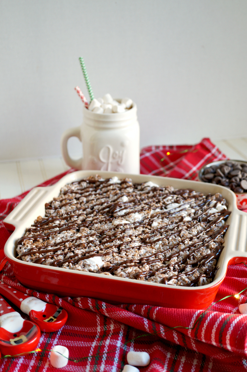 pan of cocoa rice krispie treats