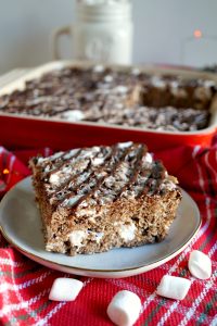 cocoa rice krispie treat on plate