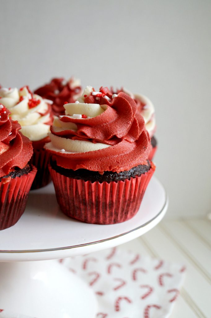 single chocolate peppermint cupcake