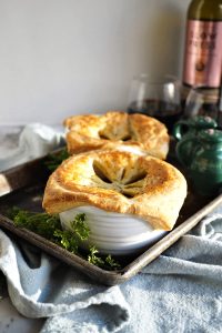 two beef pot pies