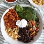 overhead shot of taco bowl