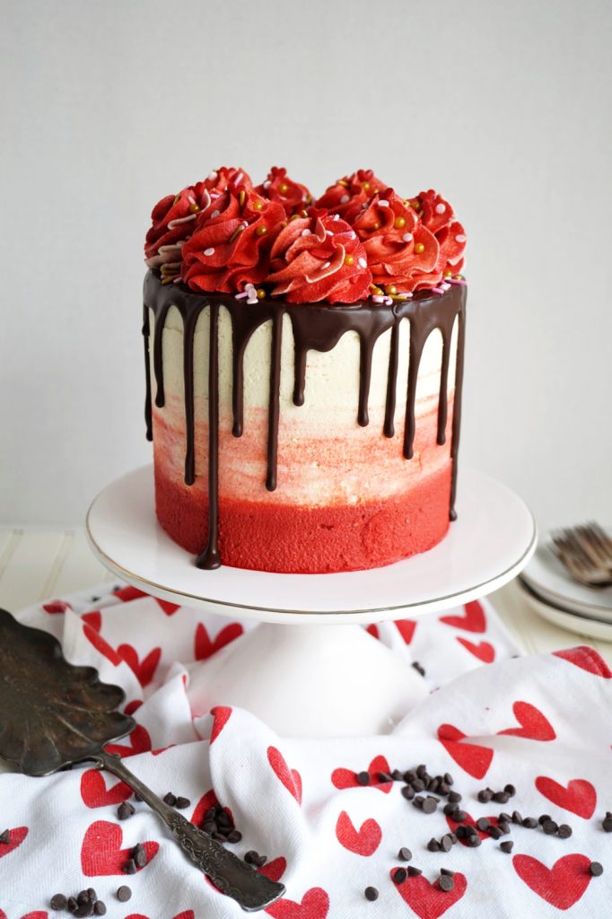 red velvet chocolate chip cake