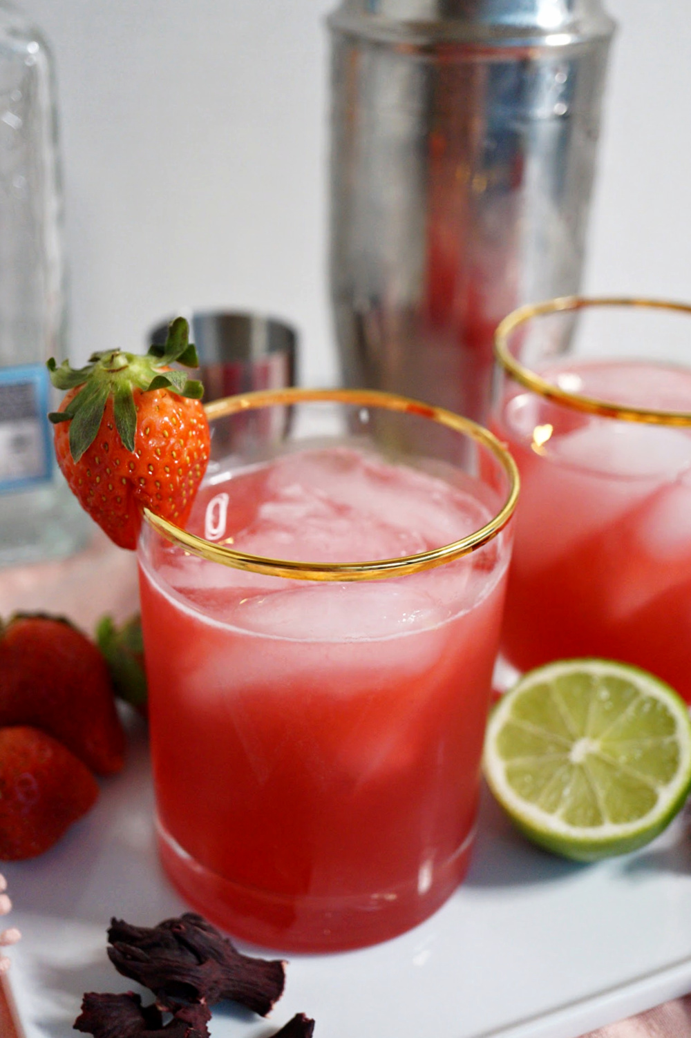 close up of a glass of margarita