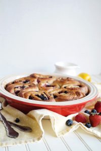 lemon berry rolls in a pan