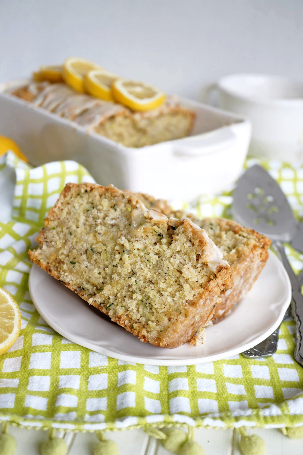 slices of lemon zucchini cake