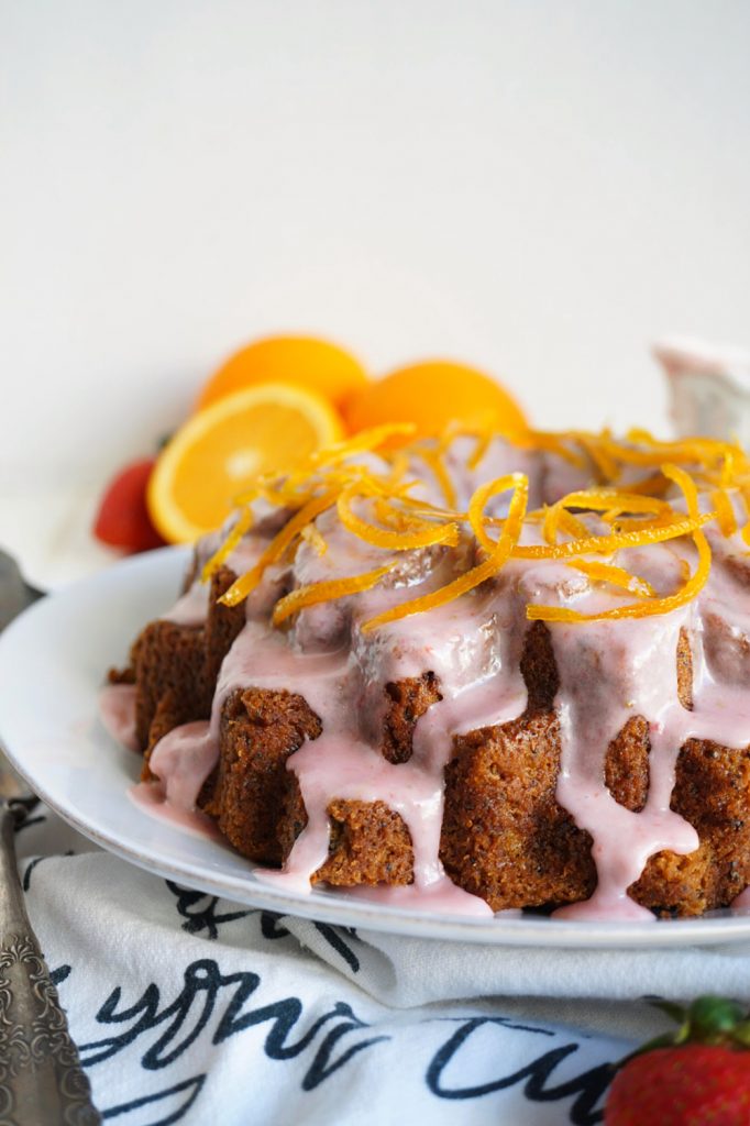 side view of bundt cake