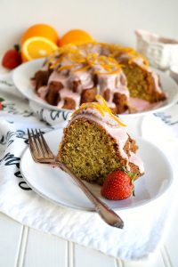 slice of orange poppyseed bundt cake