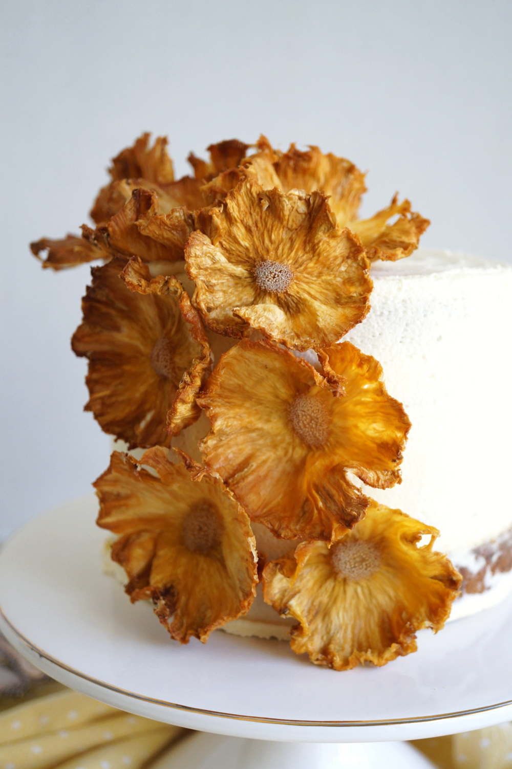 close up of pineapple flowers