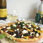 kale and butternut pizza on the table