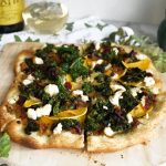 photo of pizza with kale and butternut