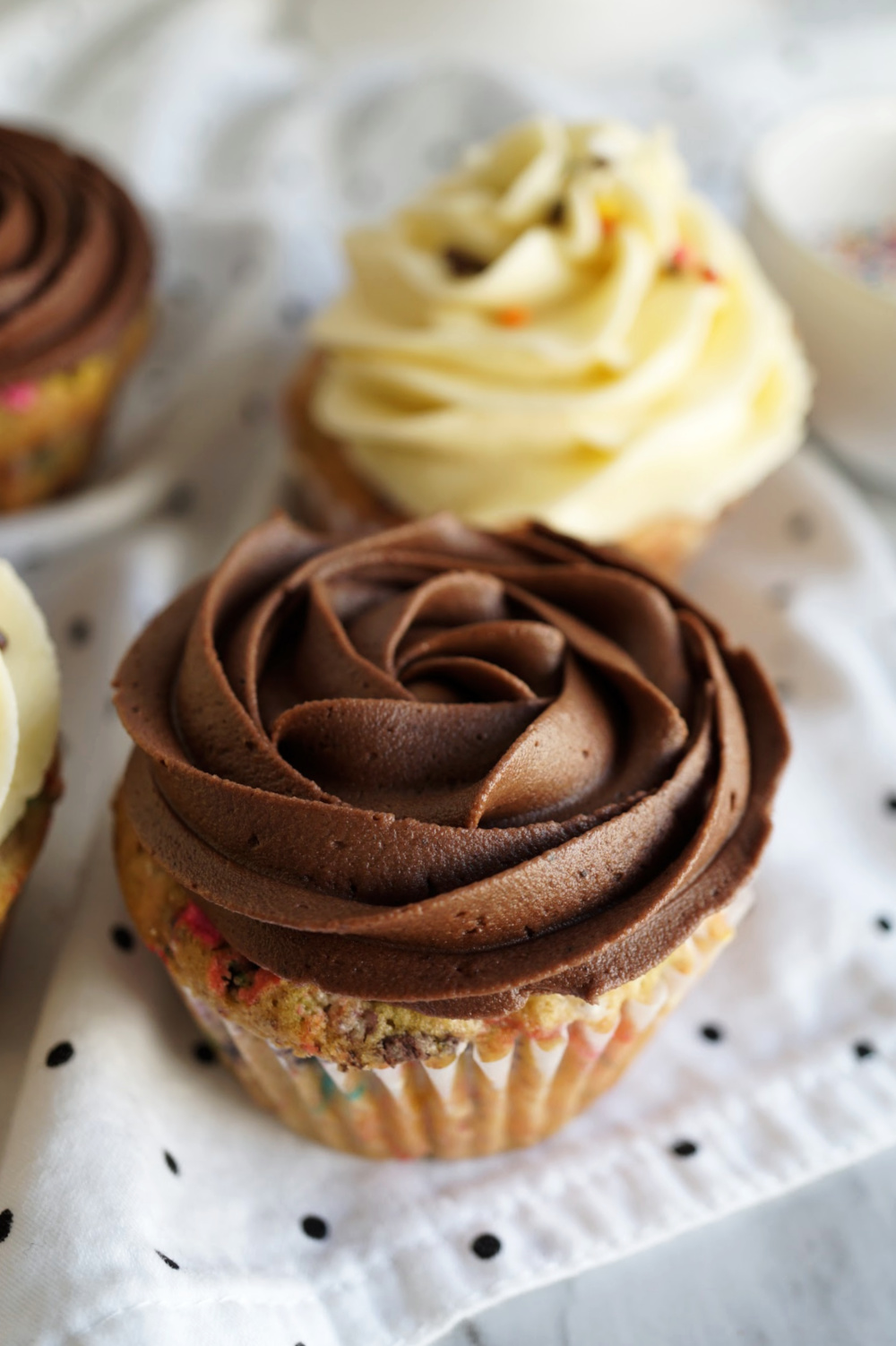 cupcake with chocolate frosting