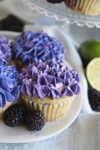 close up of hydrangea cupcakes