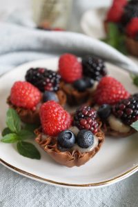 mini phyllo berry tarts on plate