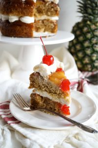 slice of pineapple cake on plate