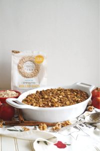 pan of apple cinnamon baked oatmeal