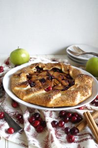 apple cranberry galette on plate