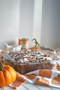 pumpkin coffee cake with glaze