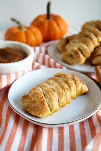 one puff pastry braid on plate