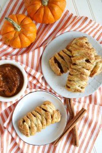 overhead shot of pumpkin butter braids