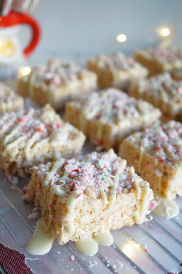 candy cane rice krispie treats The Baking Fairy
